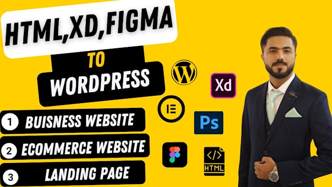 convert sketch, canva, PSD, xd, figma to wordpress website
