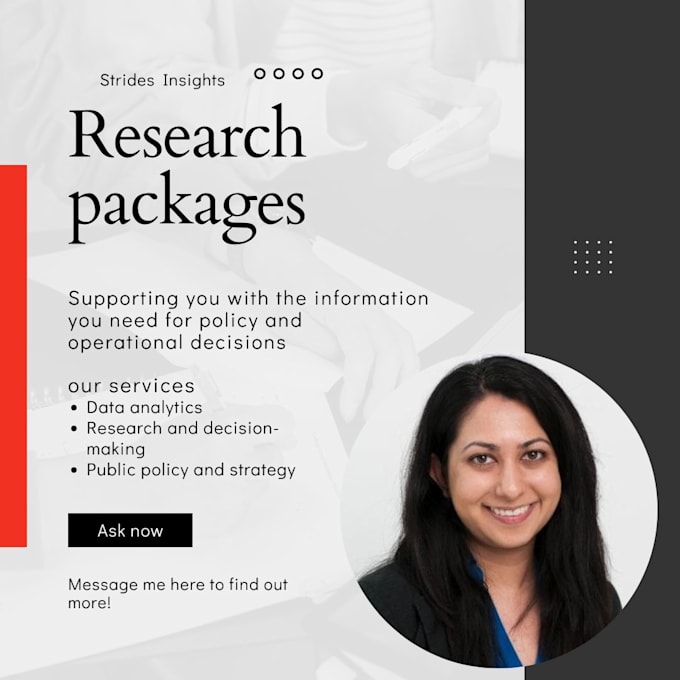 research and analyse options for policy and business issues