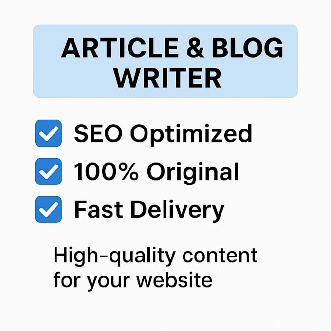 research and write your articles