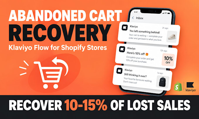 set up klaviyo abandoned cart flow for shopify store