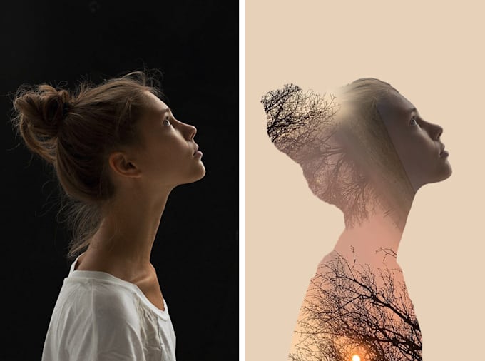 do adobe photoshop editing and double exposure