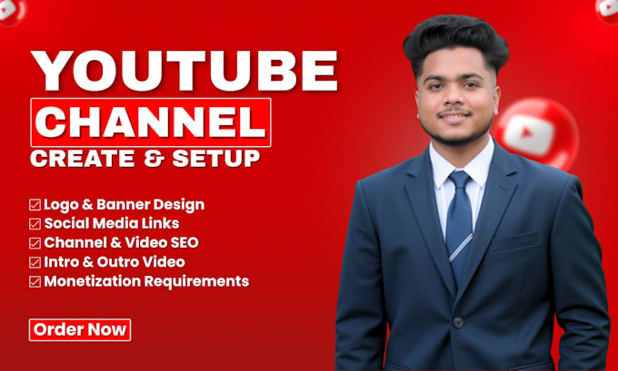 Professional youtube channel setup with logo and banner by ...