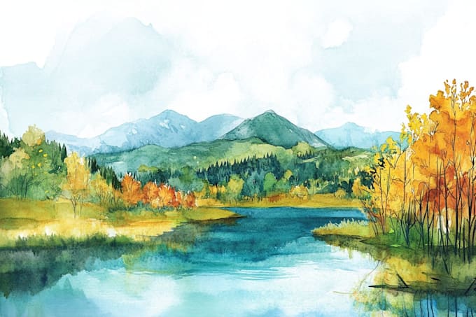 do watercolor wedding venue, house,