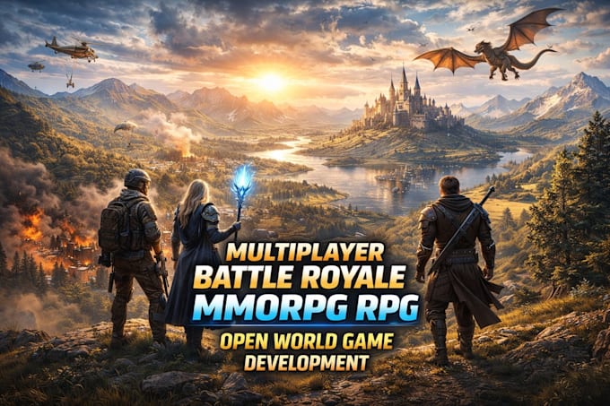 develop multiplayer battle royale, mmorpg rpg open world game