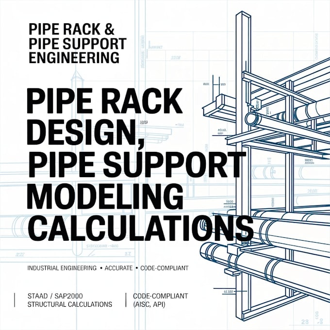 provide expert pipe rack design, pipe support modeling, structural calculation
