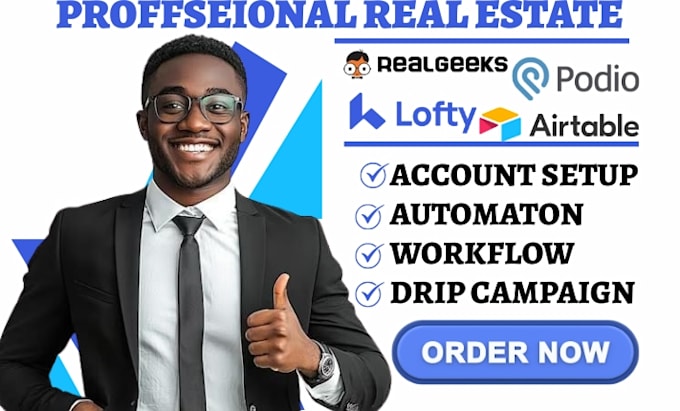 do realgeeks idx website podio lofty crm seo airtable integration data migration