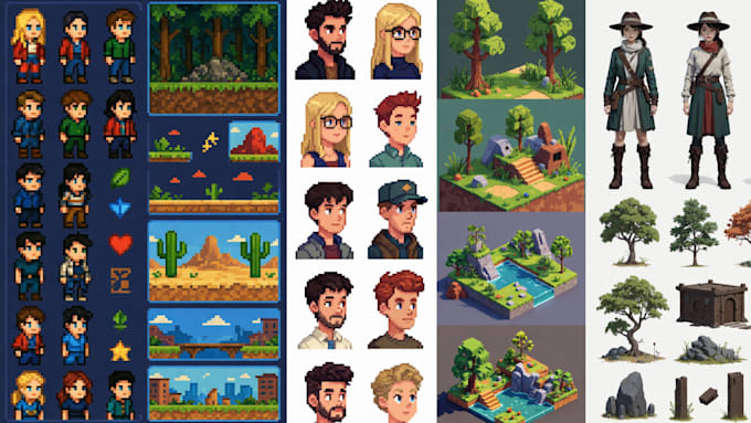 pixel art character sprite sheets and assets for indie games
