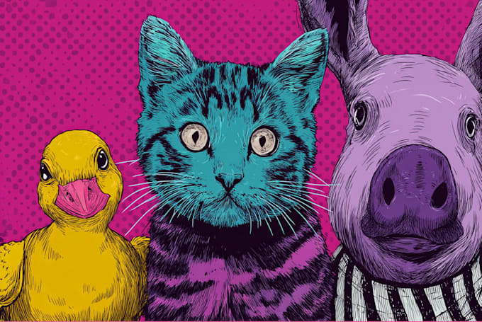 create animals cartoon illustration
