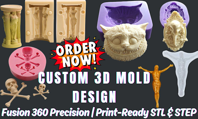 custom 3d silicone mold split mold injection mold ready for 3d printing