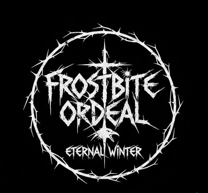 create a raw old school black metal logo
