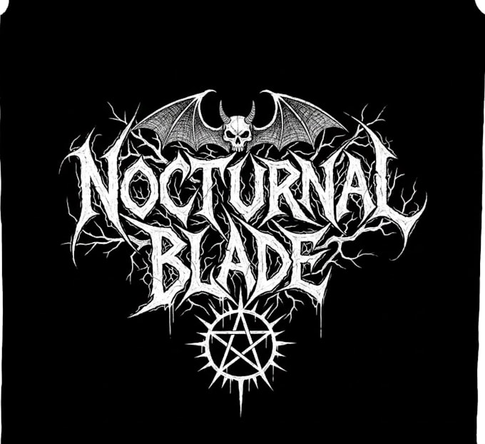 sketch an old school black metal logo