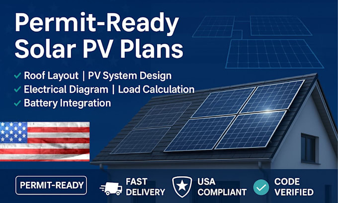 Design solar pv permit plans with roof layout and electrical diagrams ...