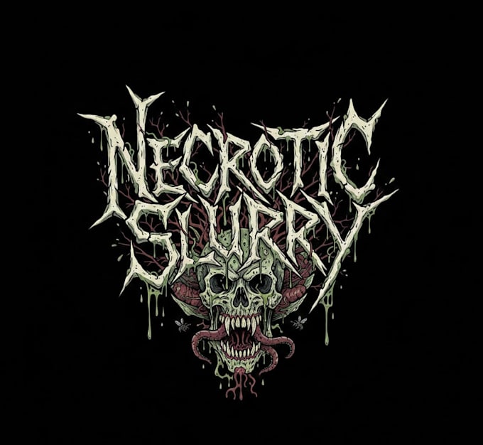 custom draw a goregrind metal logo