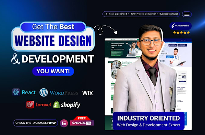design, redesign a high converting custom website development for lead growth