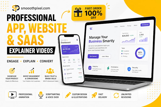 create a stylish mobile app promo video for ios and android
