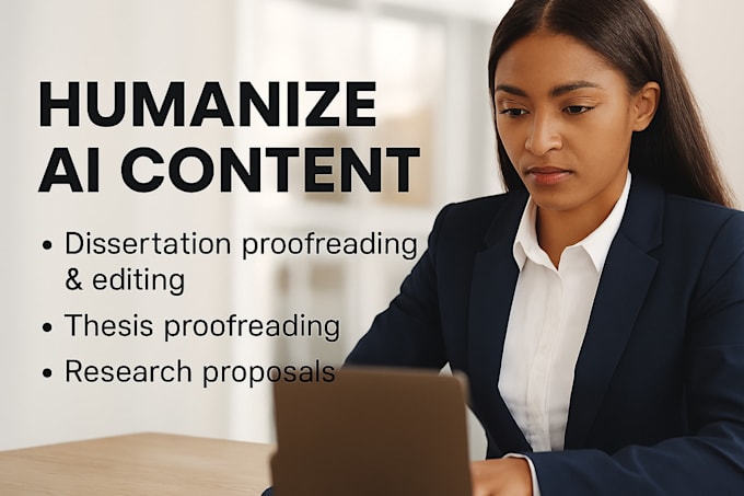 humanize ai content, proofread and edit thesis, dissertation
