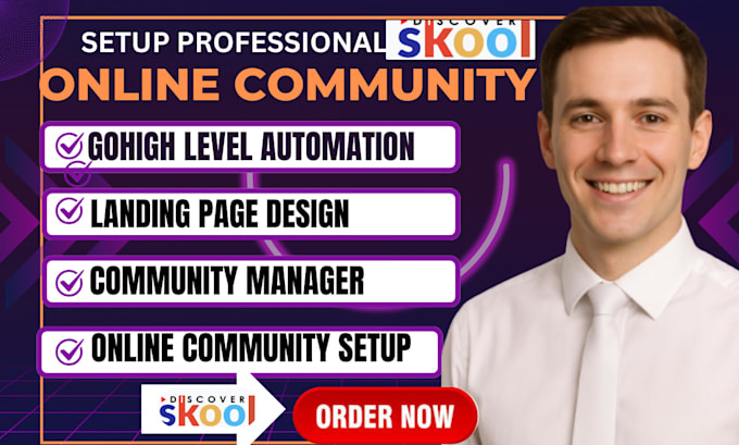 skool community setup online community ghl automation as community manager