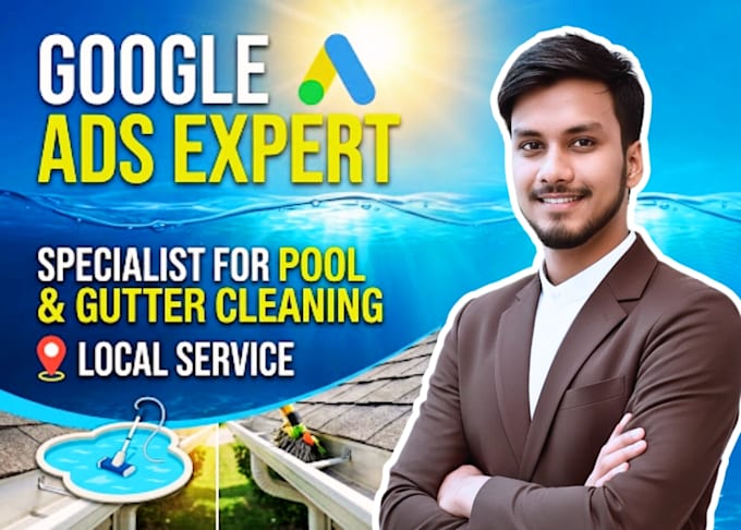 do google ppc ads for pool, gutter cleaning, local service, management, campaign