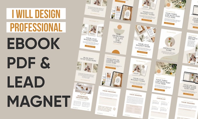do professional branded PDF lead magnet, ebook and workbook