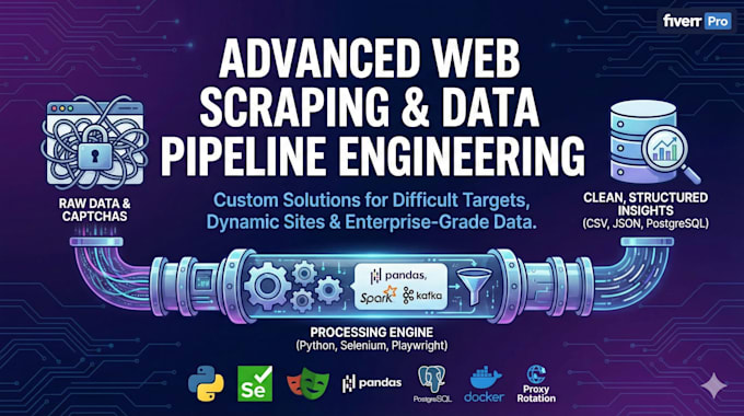 develop advanced web scraping  data pipeline engineering