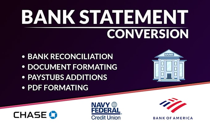 convert bank statement to excel, scan pdf to excel, admin support