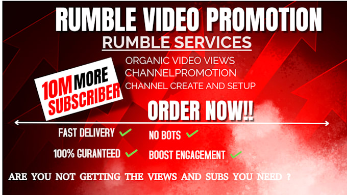do organic rumble video promotion, channel promotion