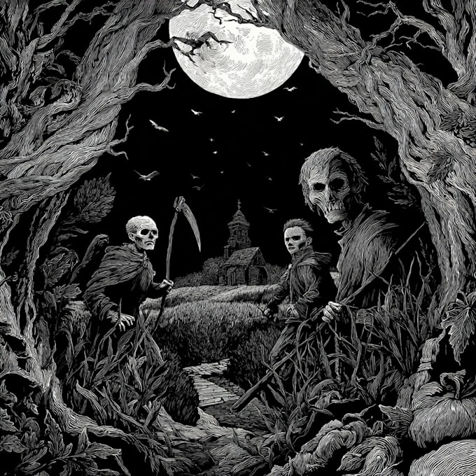 draw horror and dark fantasy illustrations
