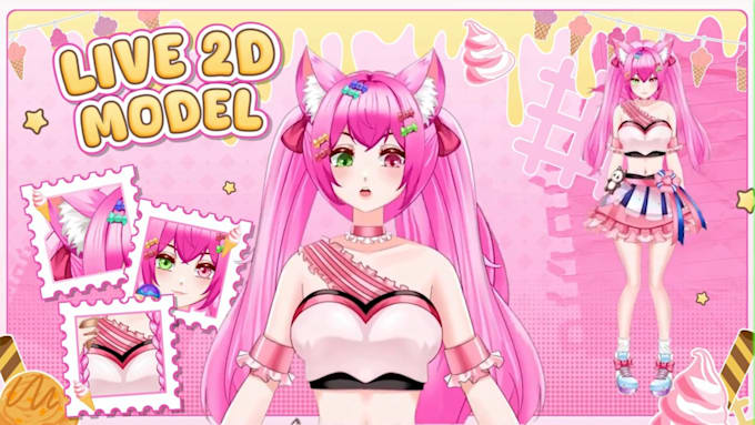 create custom vtuber model and anime character design for streaming