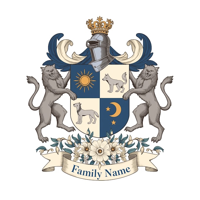 draw a personalized heraldry coat of arms from scratch