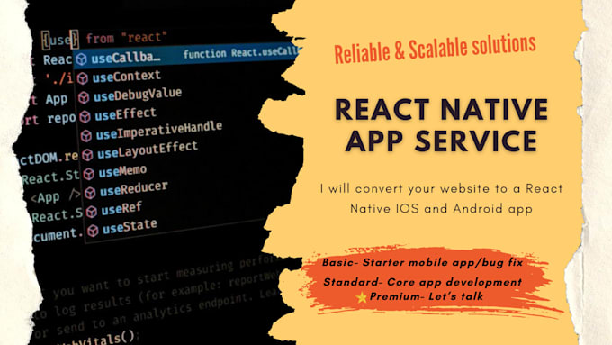 react native app support updates, features, and maintenance