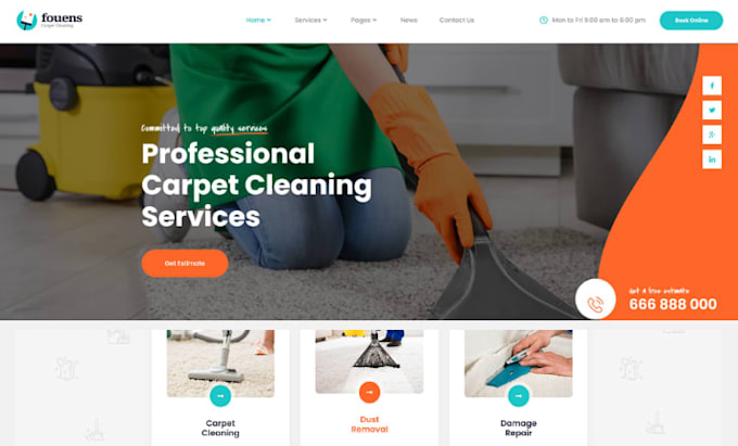 design cleaning service website pressure washing website
