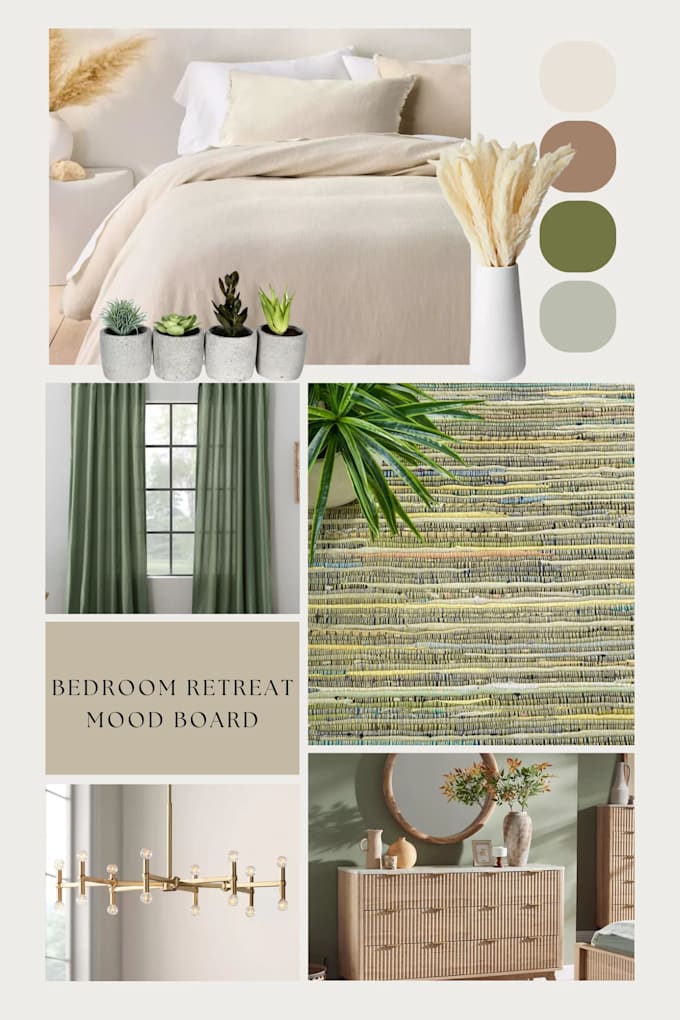 design a personalized moodboard and sample room layout