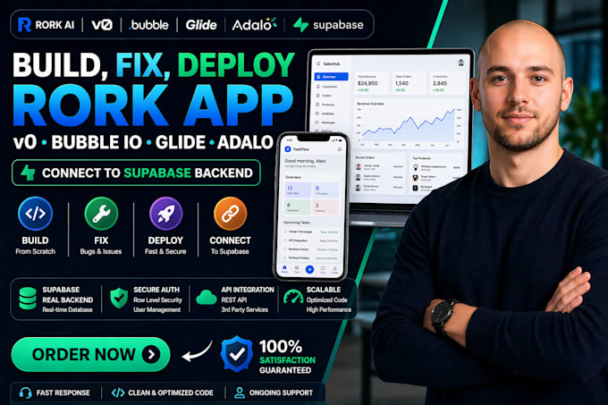 fix or debug bubble io buildfire adalo rork app, vercel deploy firebase backend
