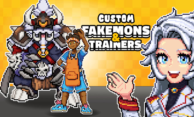 create custom fakemon pixel art character design for games