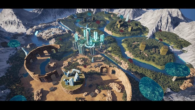 do unreal engine game, realistic 3d game environment terrain game map open world