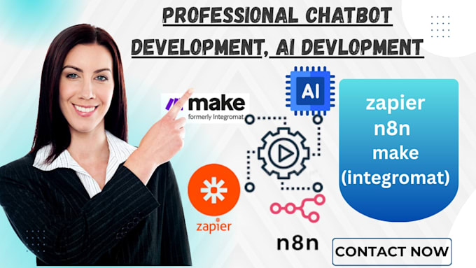 Do professional chatbot development, ai development with zapier, make ...