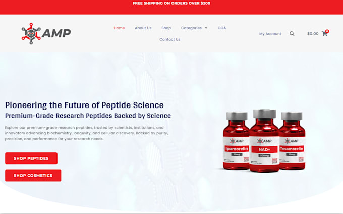 build peptide website peptide research website sarms store supplement website