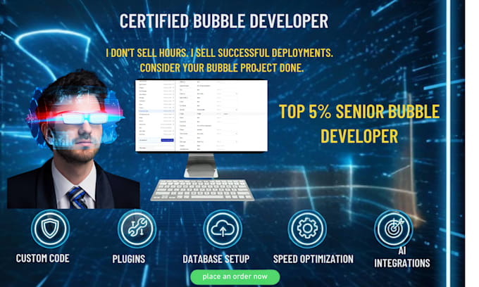 develop bubble io saas app, bubble mvp webapp ai mobile apps