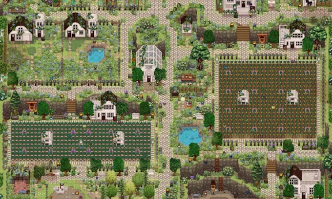 Do top down pixel art tileset rpg game map art character asset tile map ...