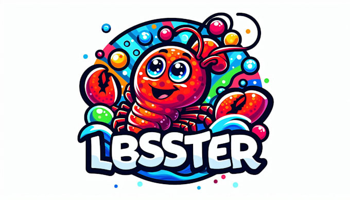 make lobster mascot logo design without any copyright concept