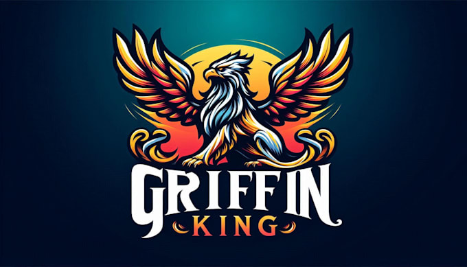 create grifin king mascot logo with text with any file