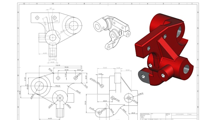 Do 3d modeling and 2d drawings in solidworks, fusion 360, autocad, and ...