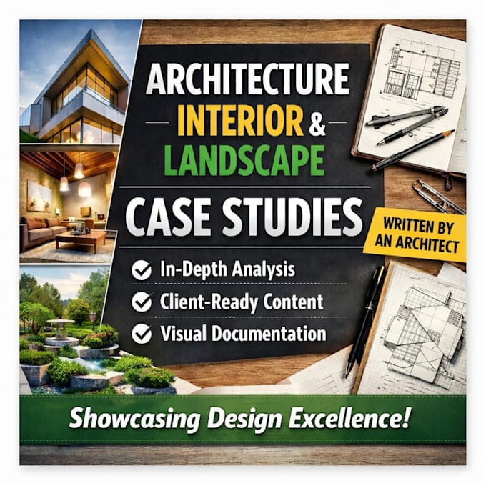 do professional case studies for architecture, design and landscape