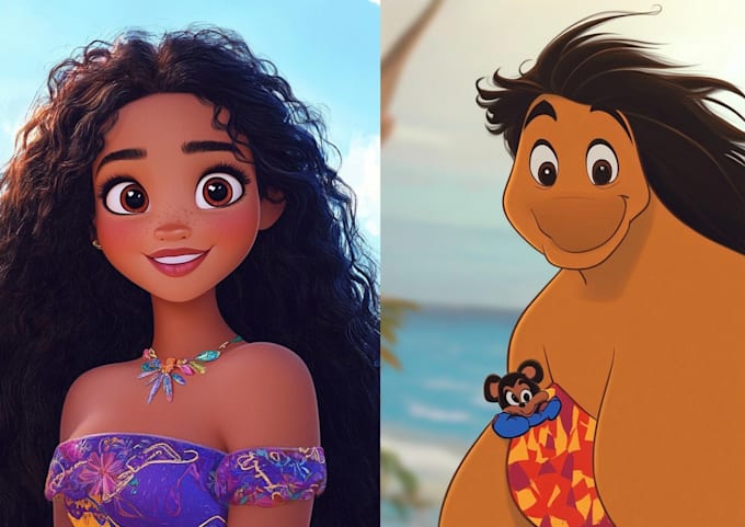 create a disney cartoon portrait