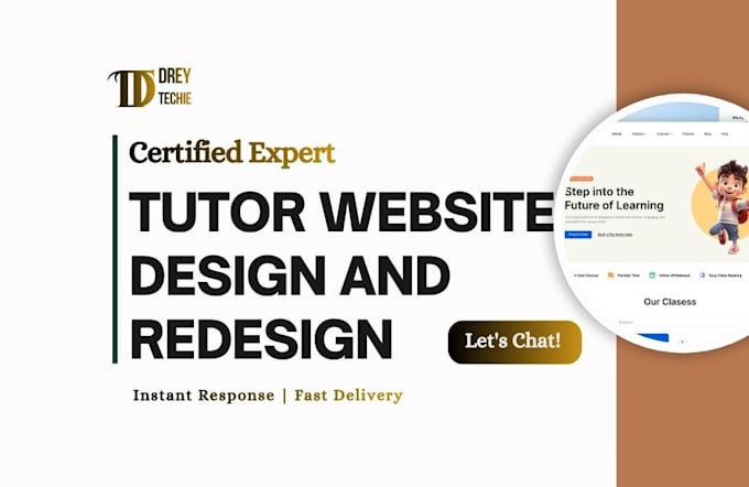 design tutor website, private tutor site, or school website