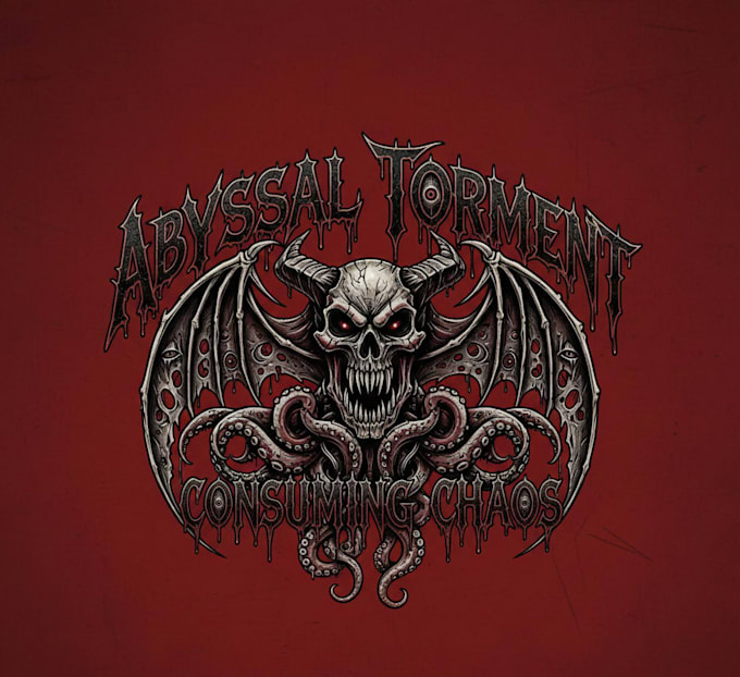 design a twisted horror themed metal logo