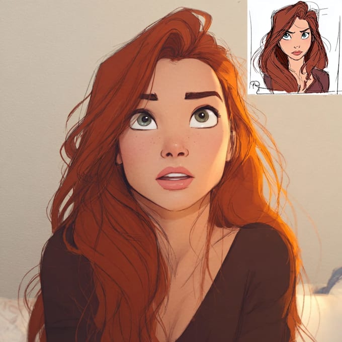 do disney style cartoon portrait