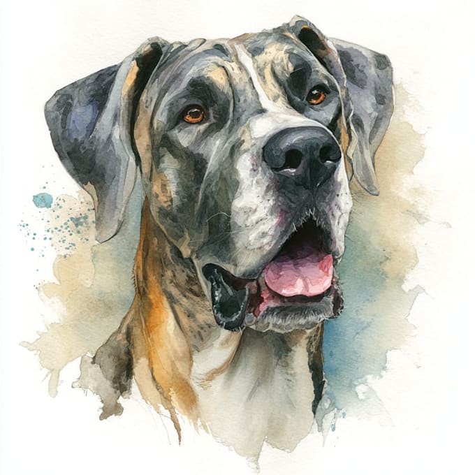 draw watercolor pet portrait