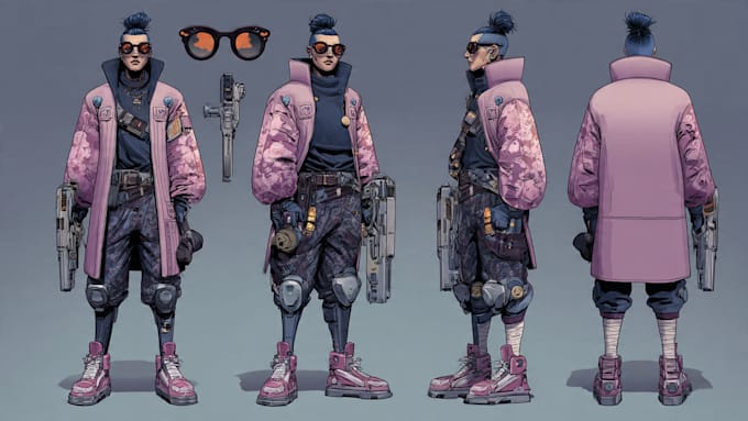 anime, cyberpunk or streetwear character illustrations
