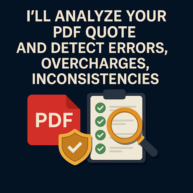pdf quote analysis to detect errors, overpricing and inconsistencies
